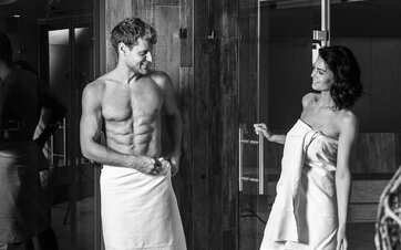 couple in the sauna area in Obergurgl